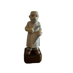 Vintage Anri Toriart Carved Wood Surgeon Medical Doctor Figurine